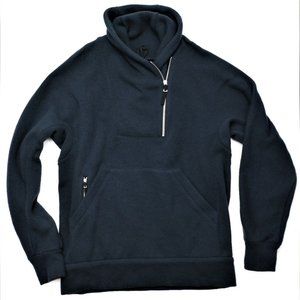 New Nike ESC Men's Shawl Collar Fleece Sweater Navy Made in Italy Size Large